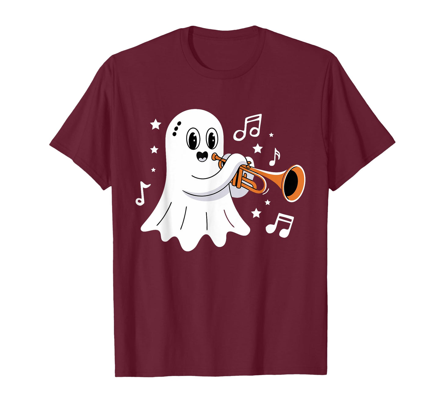 Halloween Ghost Music Teacher Playing Instruments T-Shirt