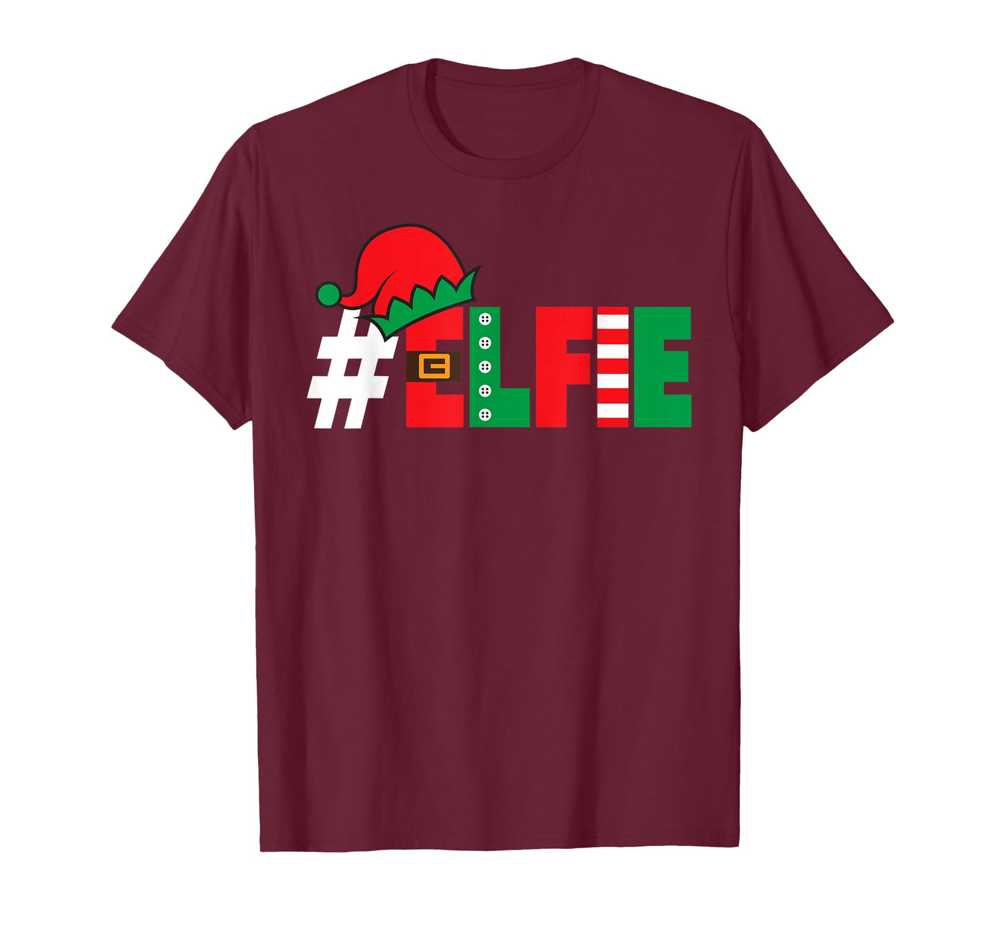 #Elfie Funny Christmas Elfie Elf Selfie Picture Holiday Pun T-Shirt