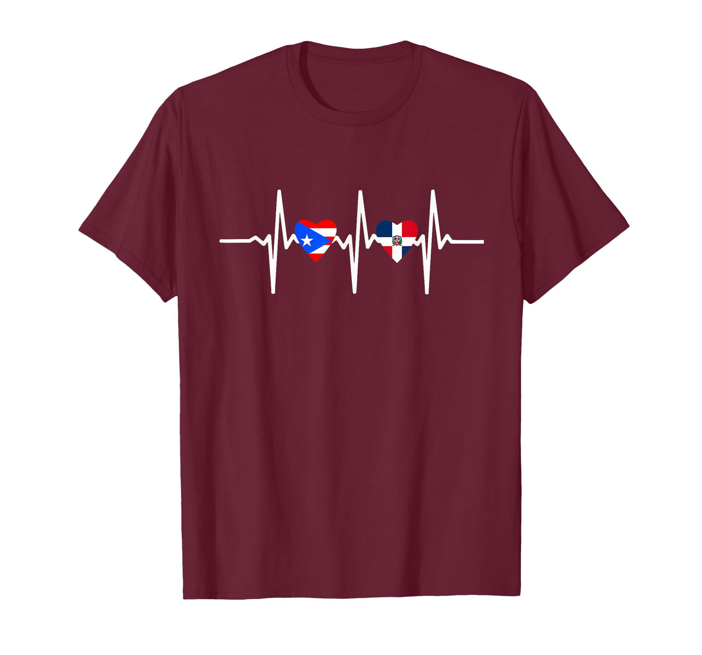 Half Dominican and Puerto Rican Rico Flag DominiRican Heart T-Shirt