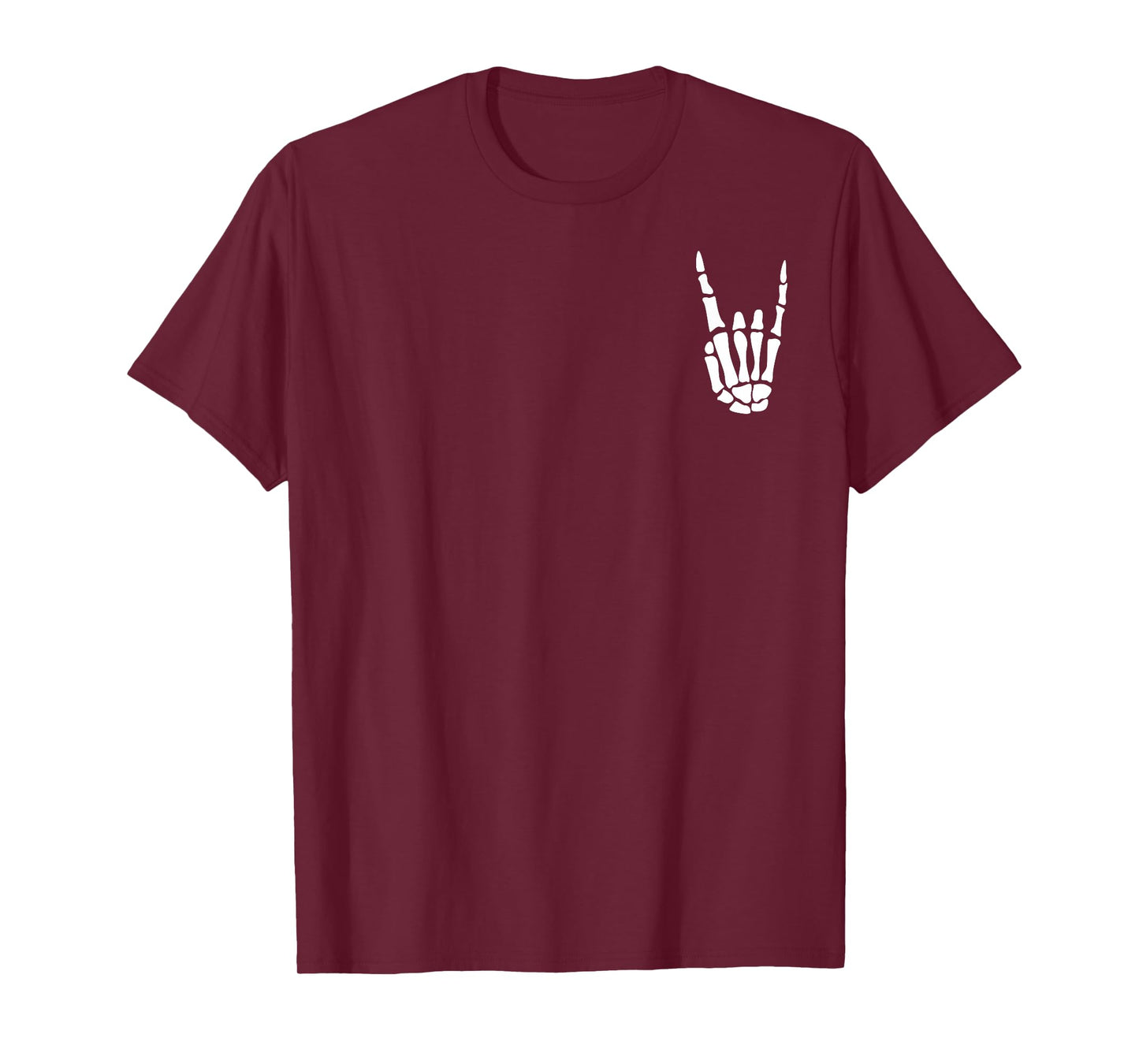 Rock On Skeleton Hand Sign - Minimalistic Halloween Costume T-Shirt