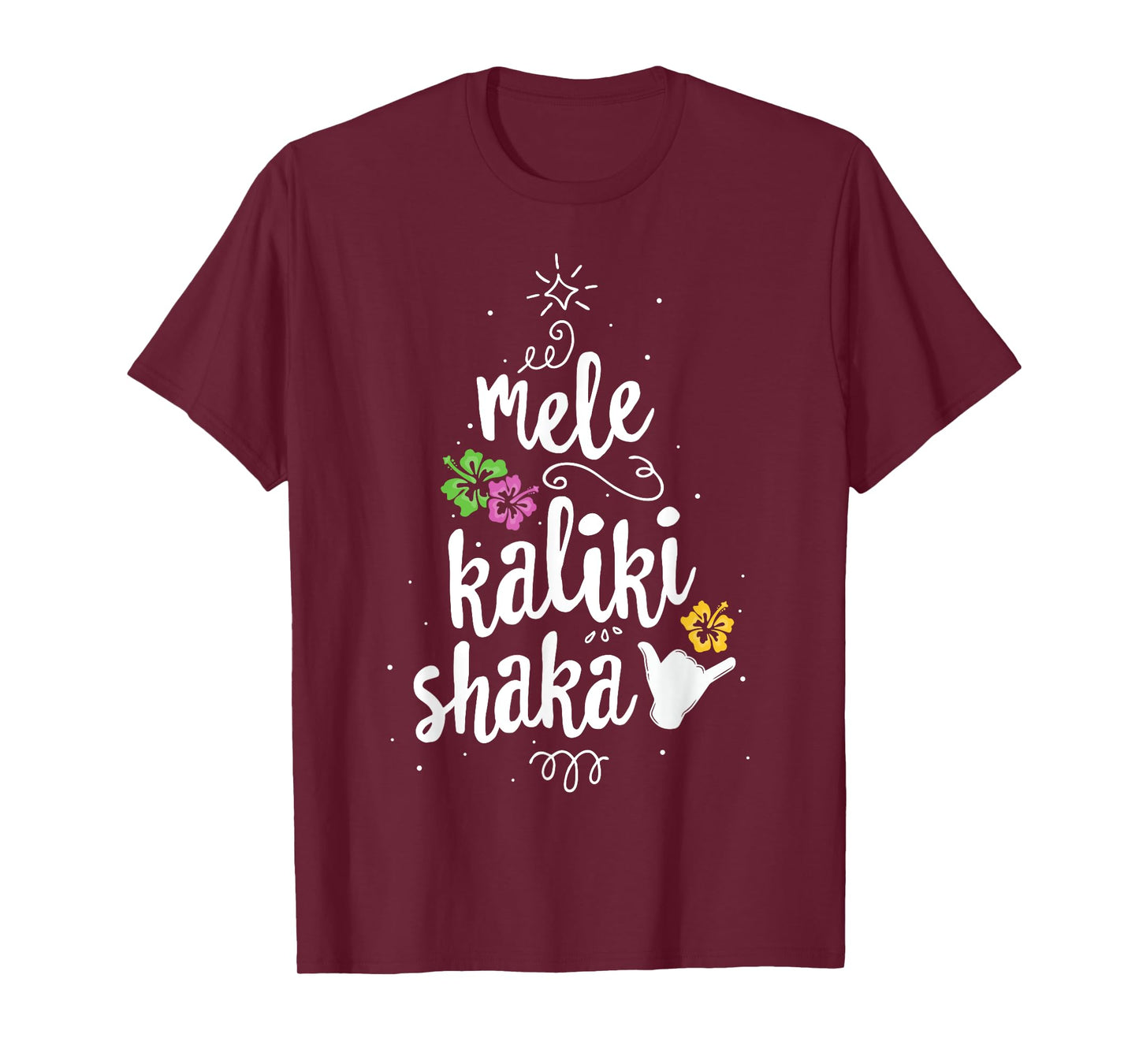 Mele Kalki Shaka Hawaii Christmas Tree Shirt Kalikimaka T-Shirt