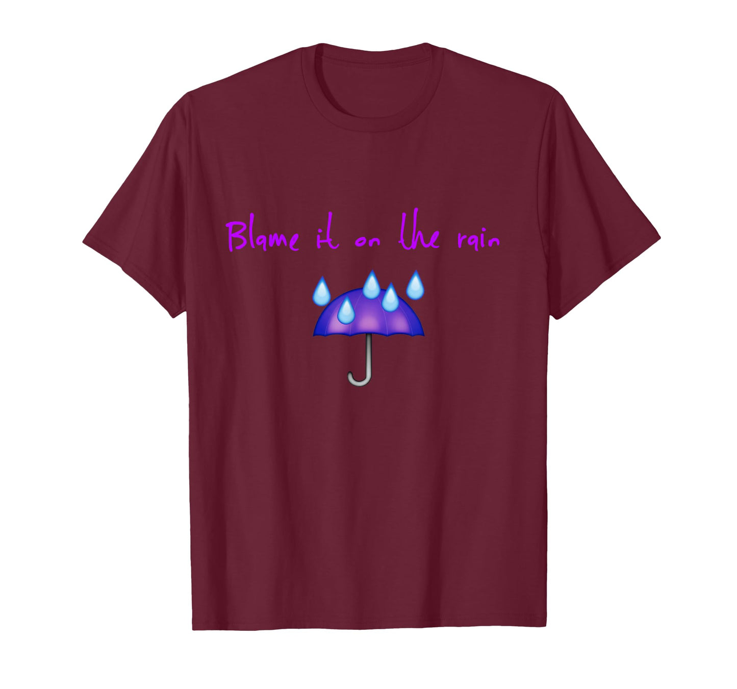 Funny Umbrella Blame It on Rain Funny Retro 80s Novelty T-Shirt