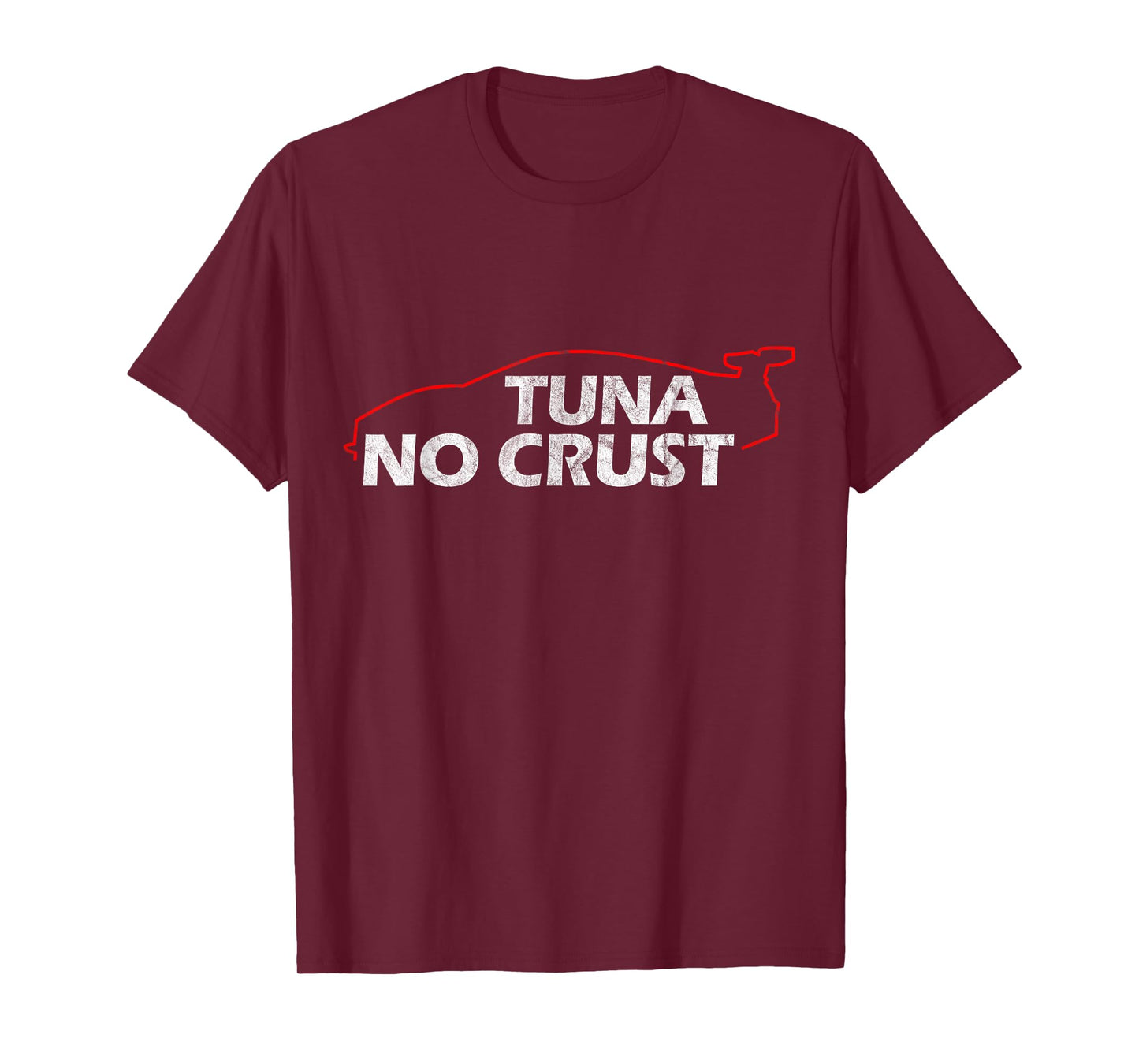 Tuna Lovers Collection T-Shirt - Tuna No Crust - Cool for Tuna Lovers - Black - Short Sleeve - Classic Fit - Unisex-Adults - Small