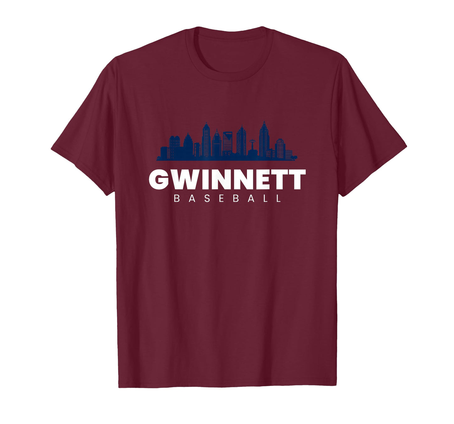 Gwinnett Baseball Vintage City Skyline Retro Baseball Lover T-Shirt