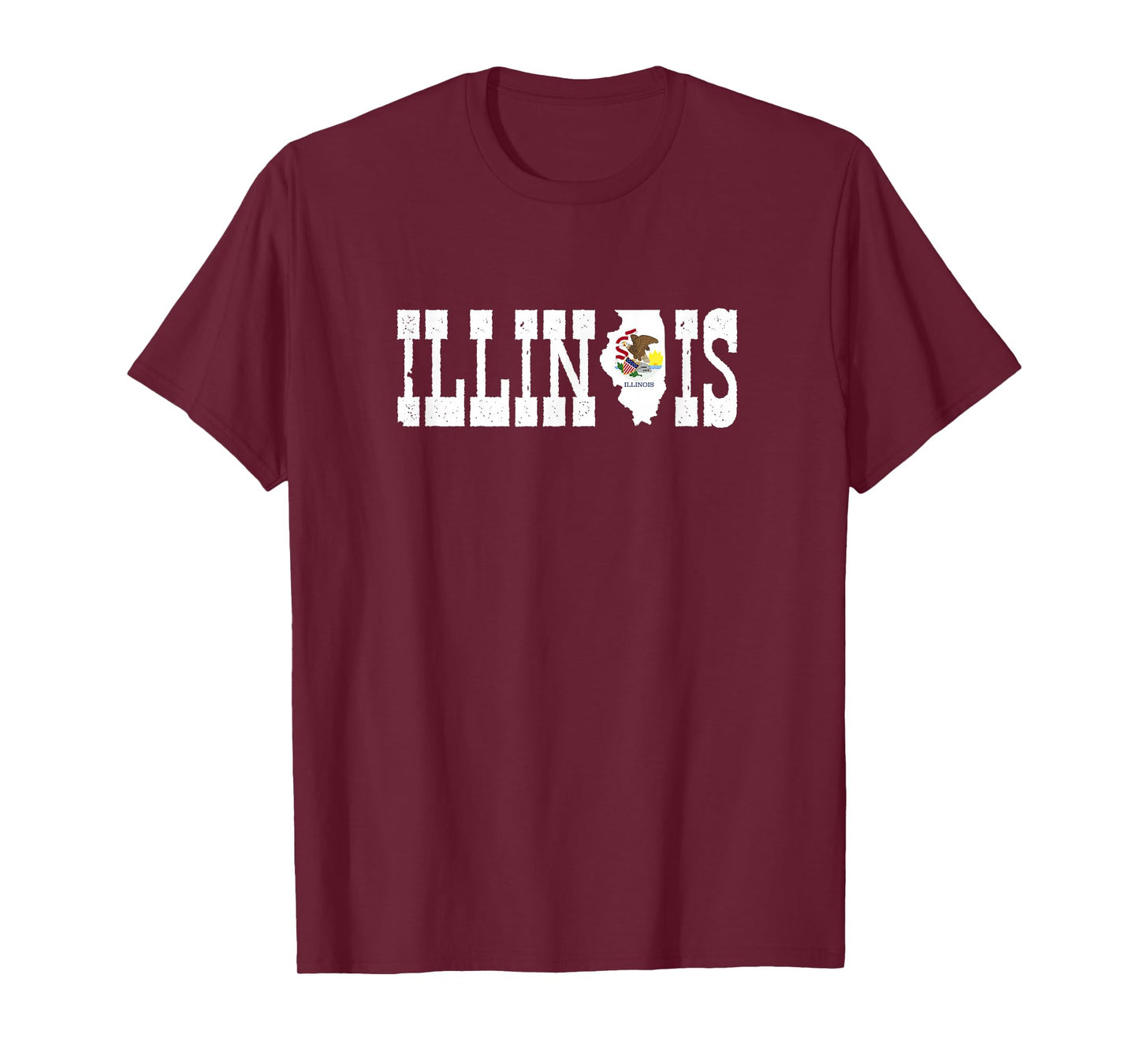 Illinois State and Illinois Flag with Pride for Illinois T-Shirt