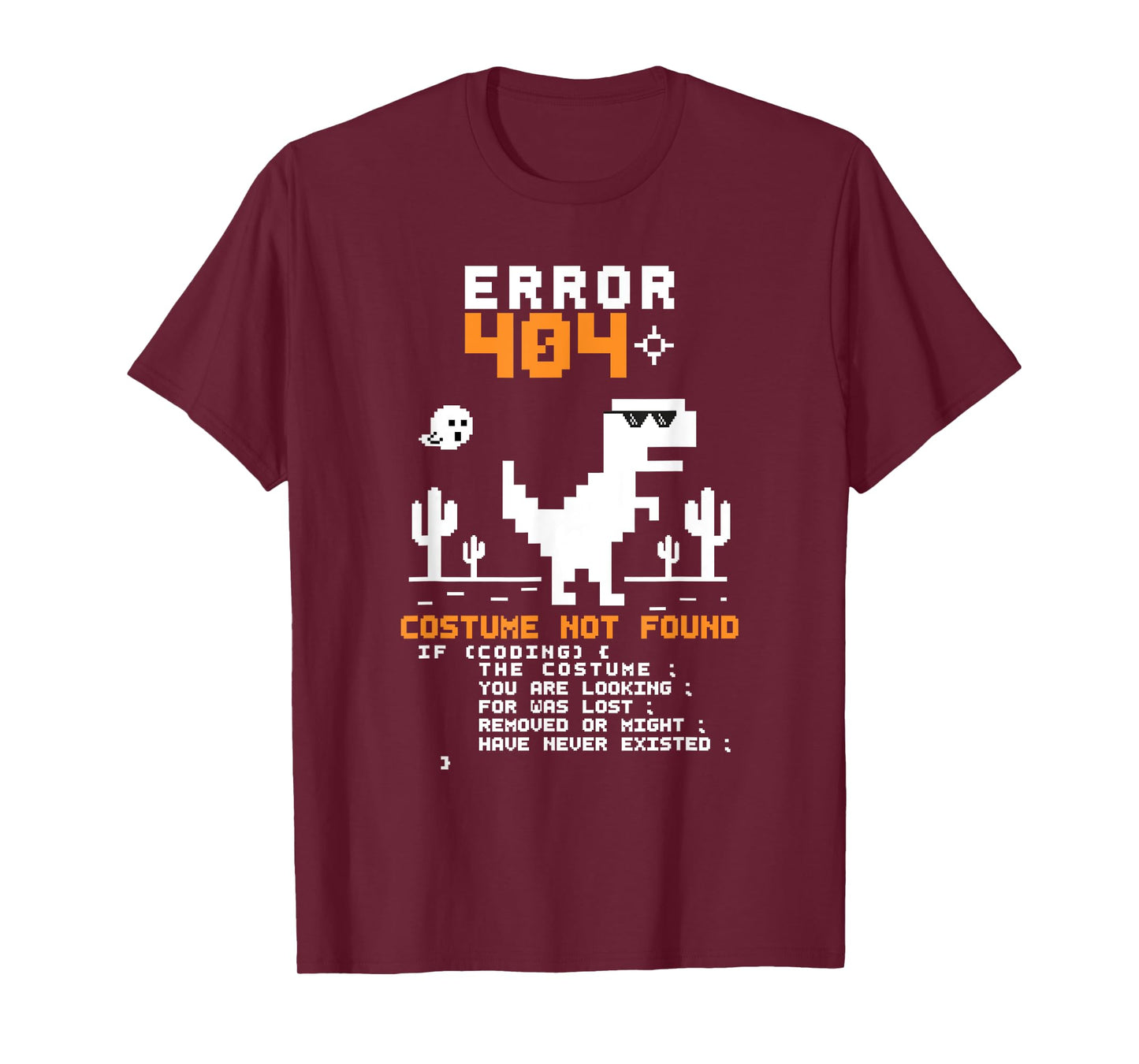 Error 404 Costume Not Found Halloween Coding Programmer Geek T-Shirt