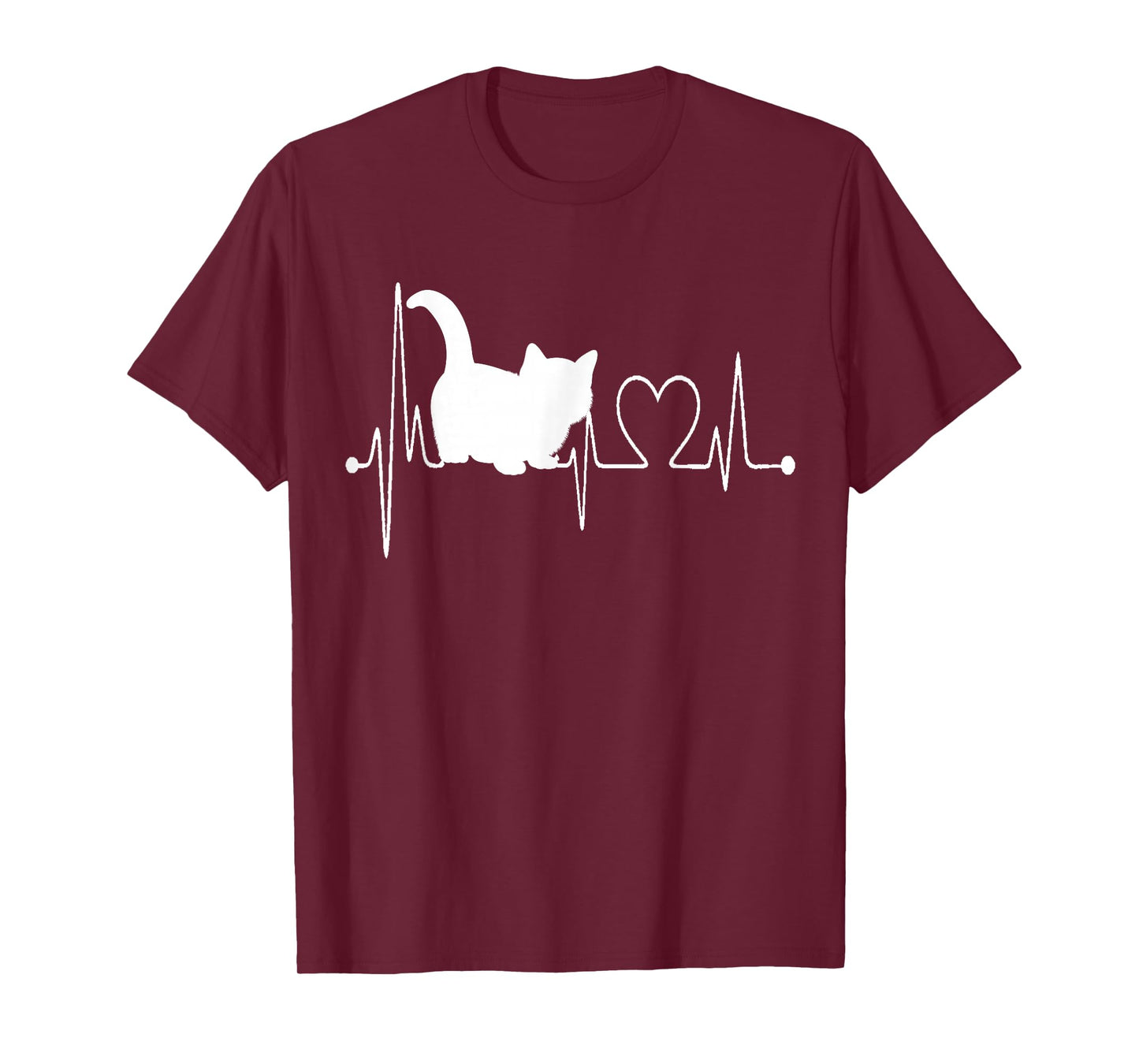 Munchkin Cat Heartbeat EKG Funny Cute I Love My Munchkin Cat T-Shirt