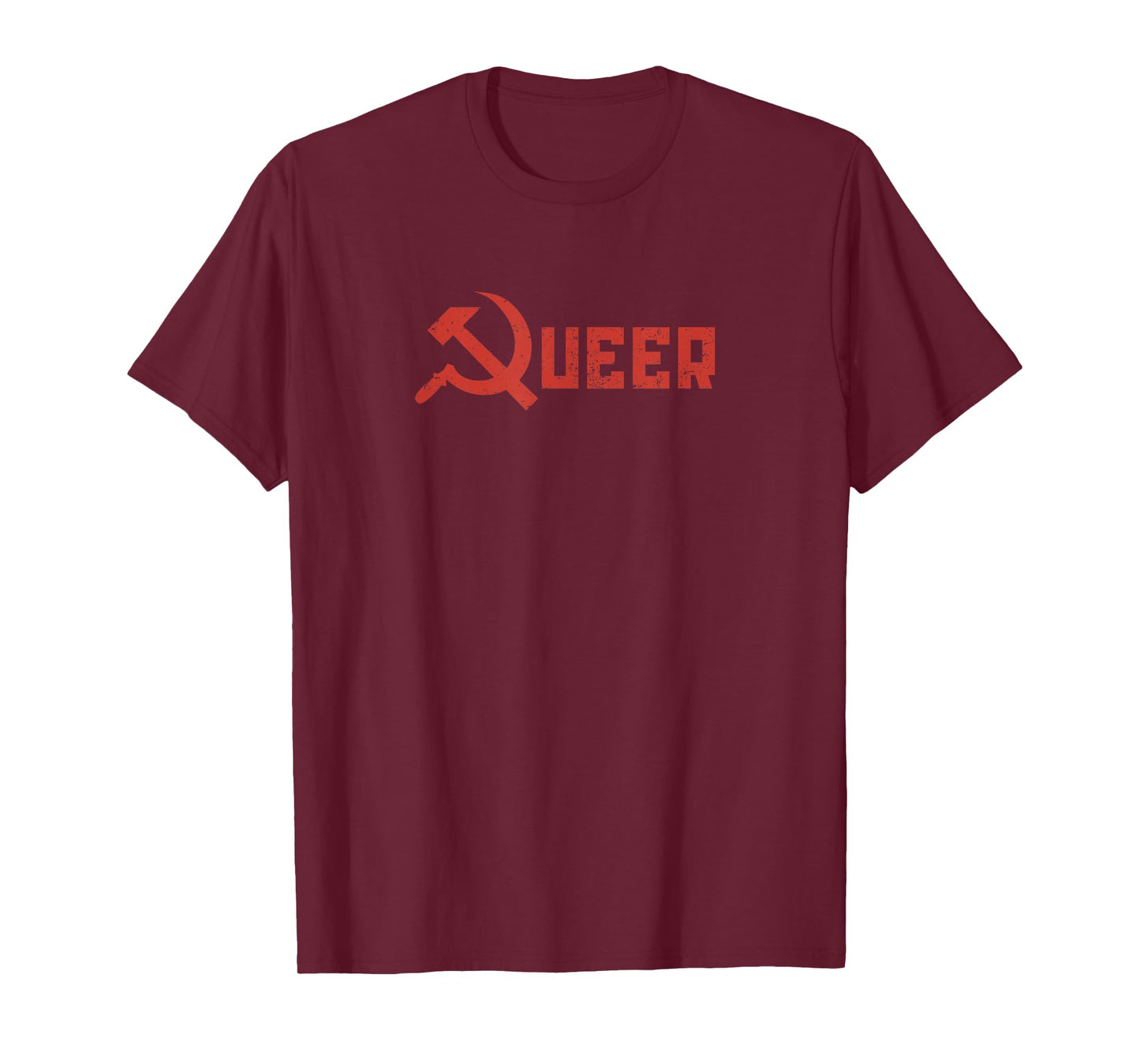 Queer Communist Hammer and Sickle Socialism Pride red T-Shirt