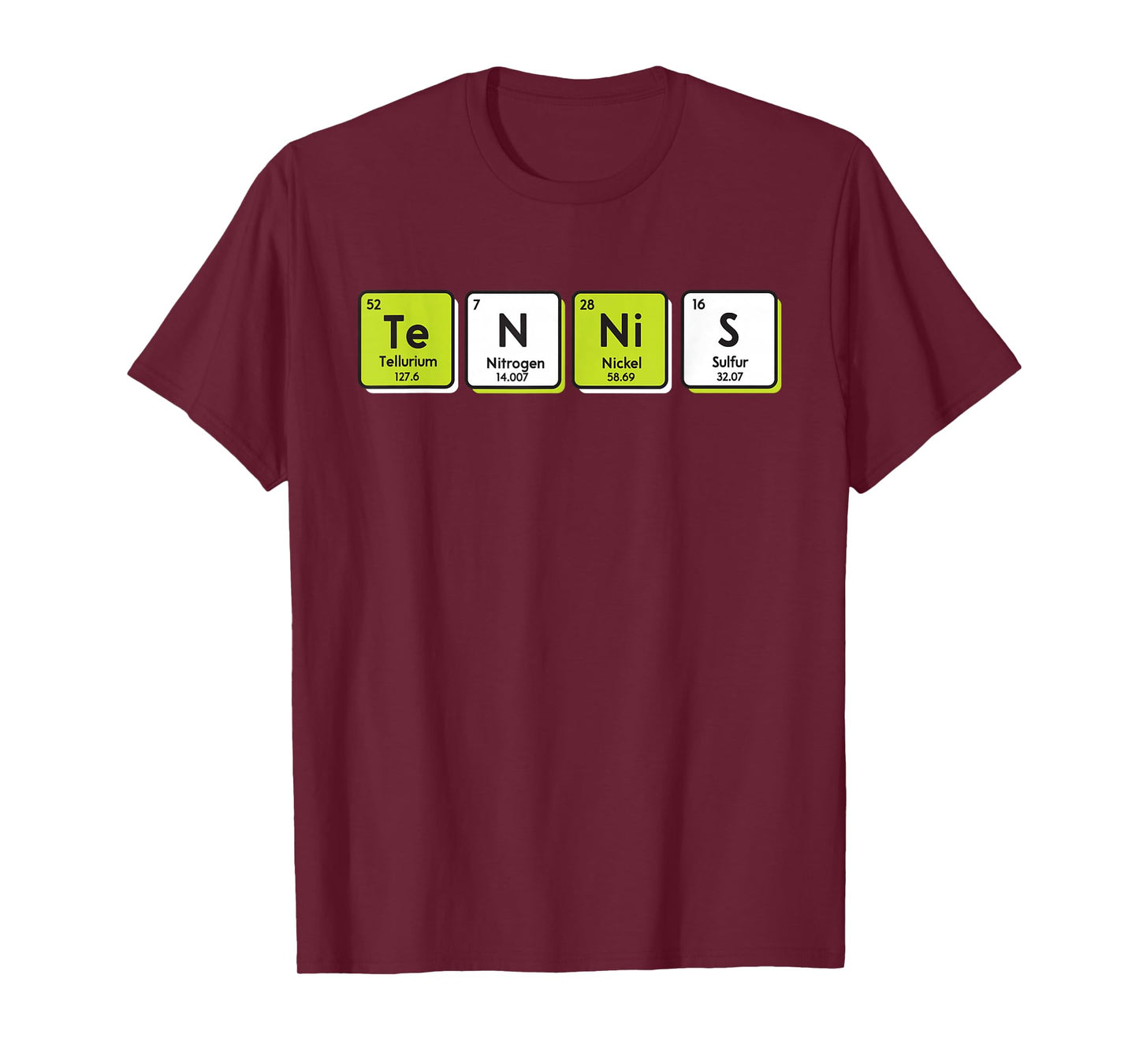 Tennis Periodic Table Elements Sport Funny Player Coach Gift T-Shirt