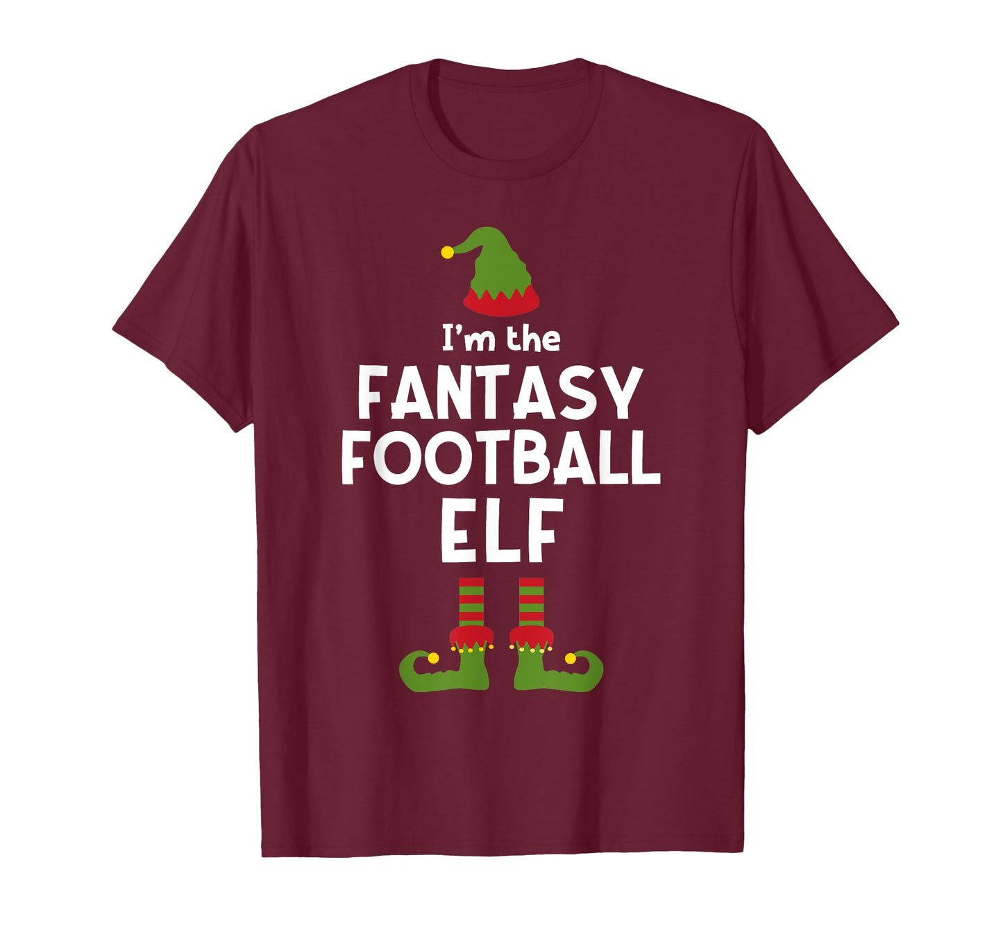 Fantasy Football Elf Funny Christmas Party Commissioner T-Shirt