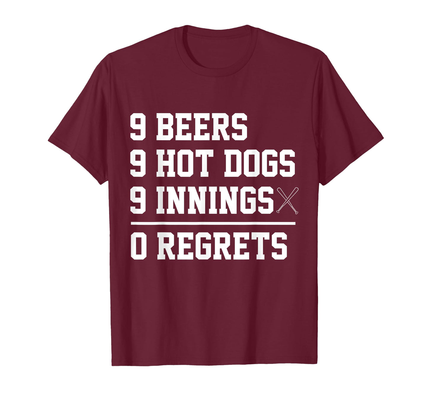 9 9 9 Challenge Baseball 9 Hot Dogs 9 Beers 9 Innings T-Shirt