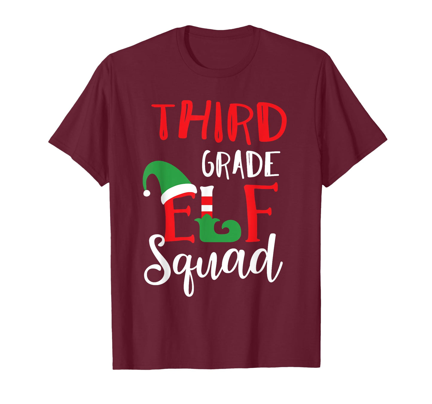 Elf Squad Third Grade Christmas Teacher Top T-Shirt