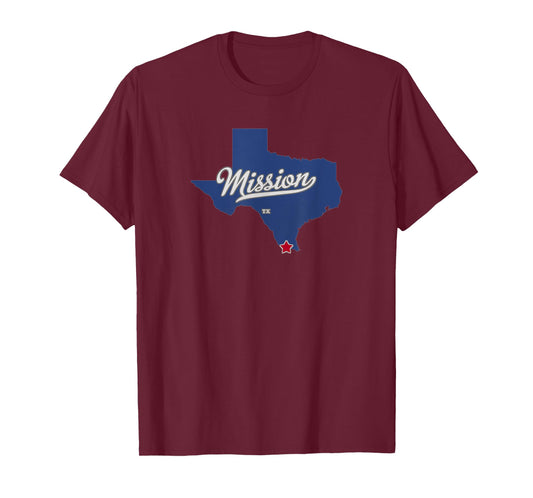 Mission Texas TX Map T-Shirt