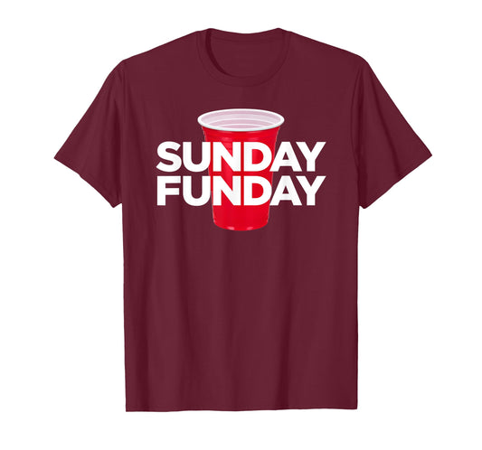 Sunday Funday - Plastic Red Cup Football Party Mens Womens T-Shirt