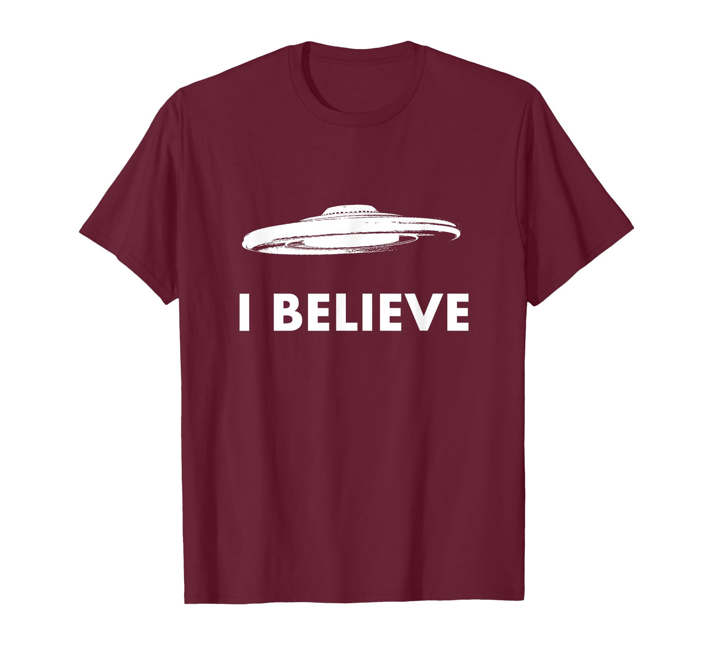 I Believe In UFO T Shirt E.T Alien Flying Saucer Apparel T-Shirt