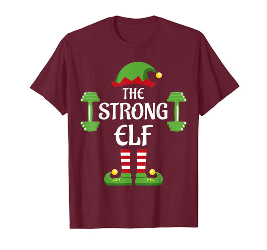 Strong Elf Family Matching Group Christmas Fitness T-Shirt