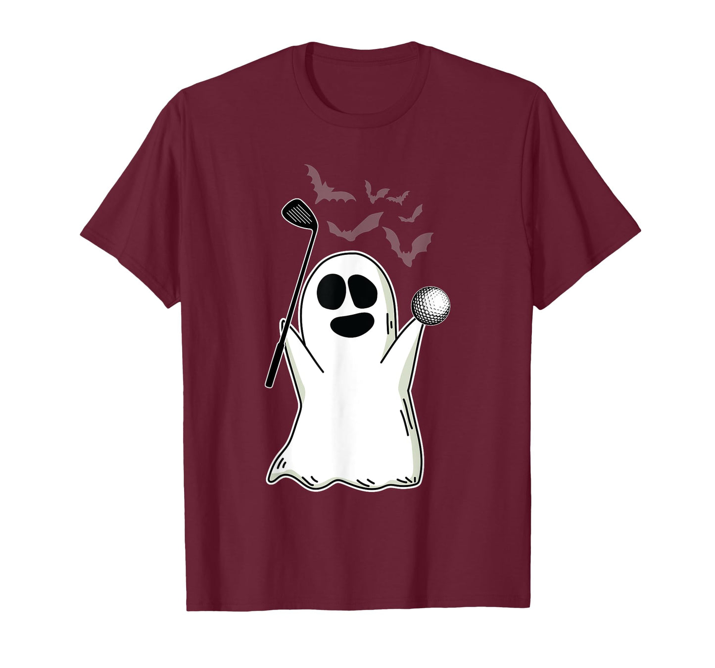 Ghost Playing Golf Lazy DIY Halloween Costume Funny Golfer T-Shirt