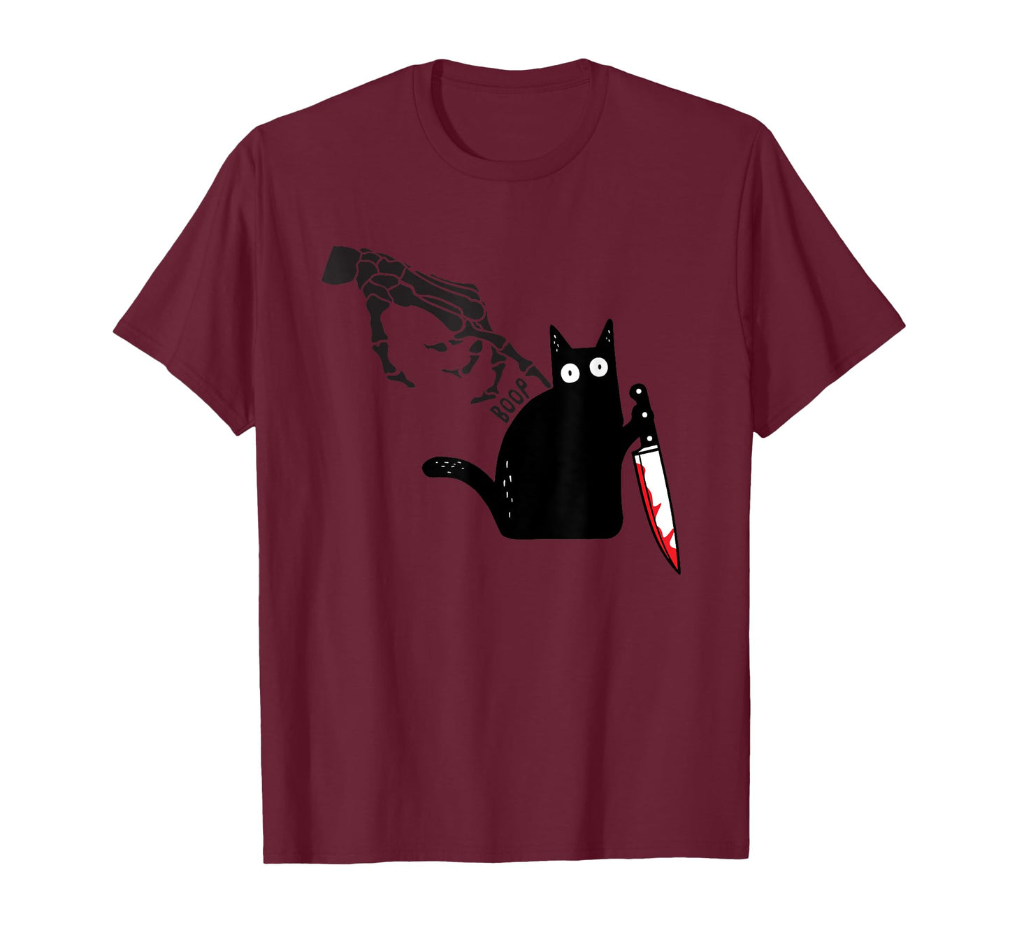 Spooky Boop Skeleton Hand Touch Ghost Cat Halloween T-Shirt