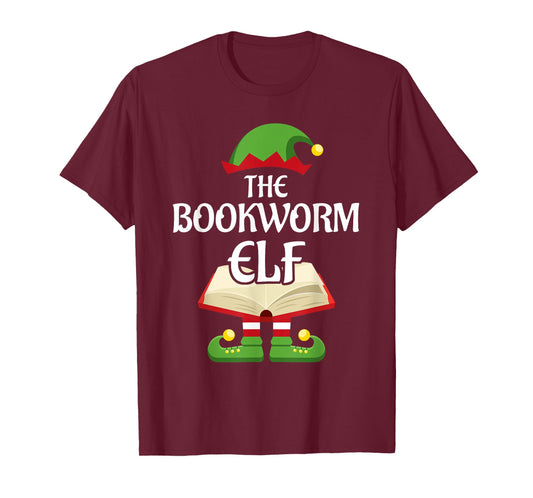 Bookworm Elf Family Matching Group Christmas Reading T-Shirt