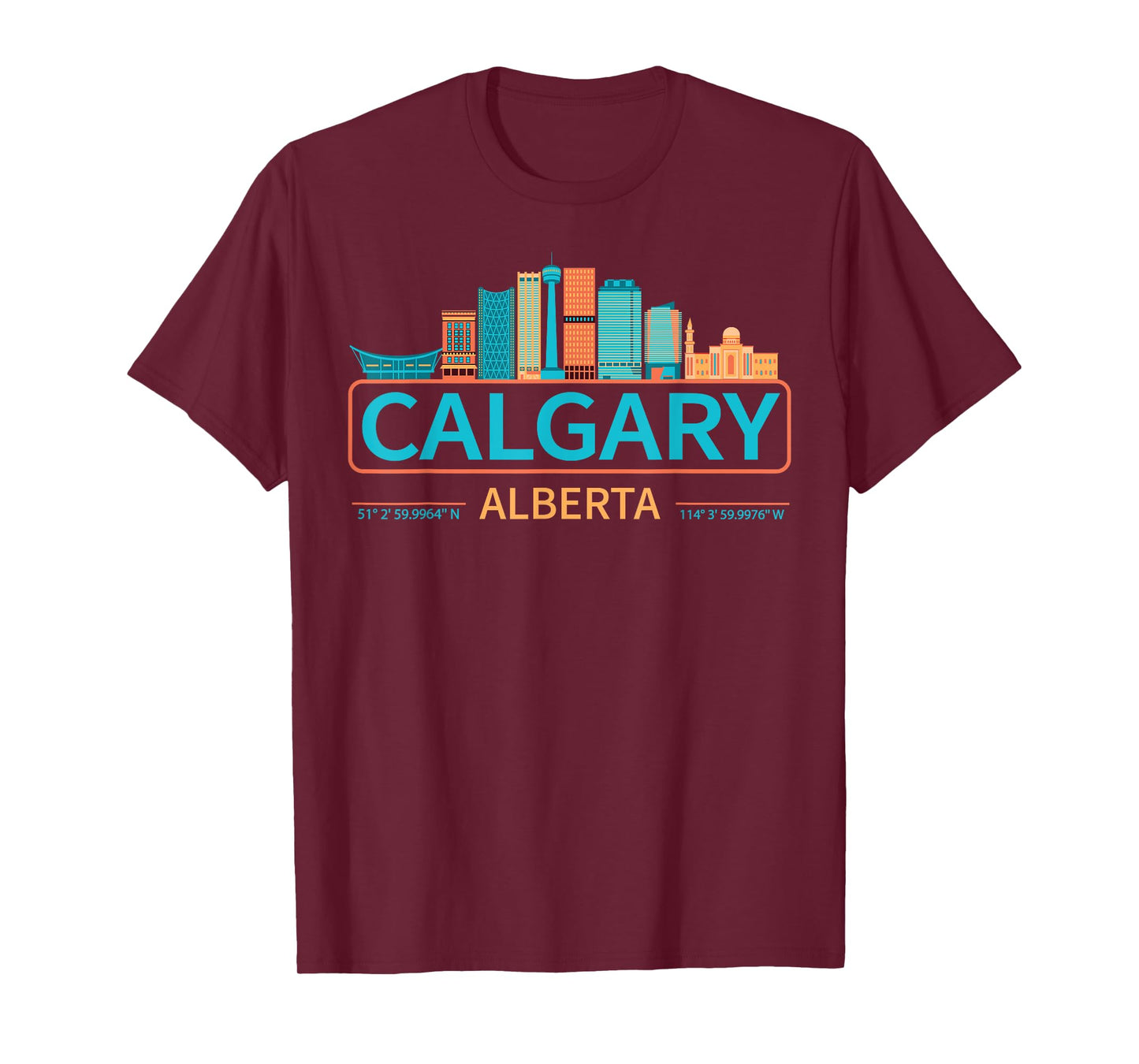 Calgary Alberta Skyline colored, Travel to Calgary T-Shirt