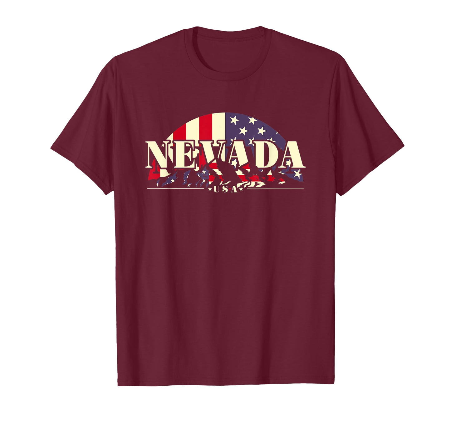 American State Nevada, Vintage Mountain Nature Hiking T-Shirt
