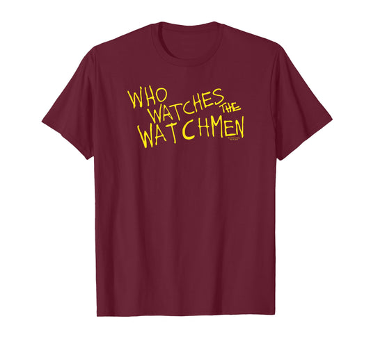 DC Comics Watchmen Who Watches Unisex Adult T-Shirt, Black, Small