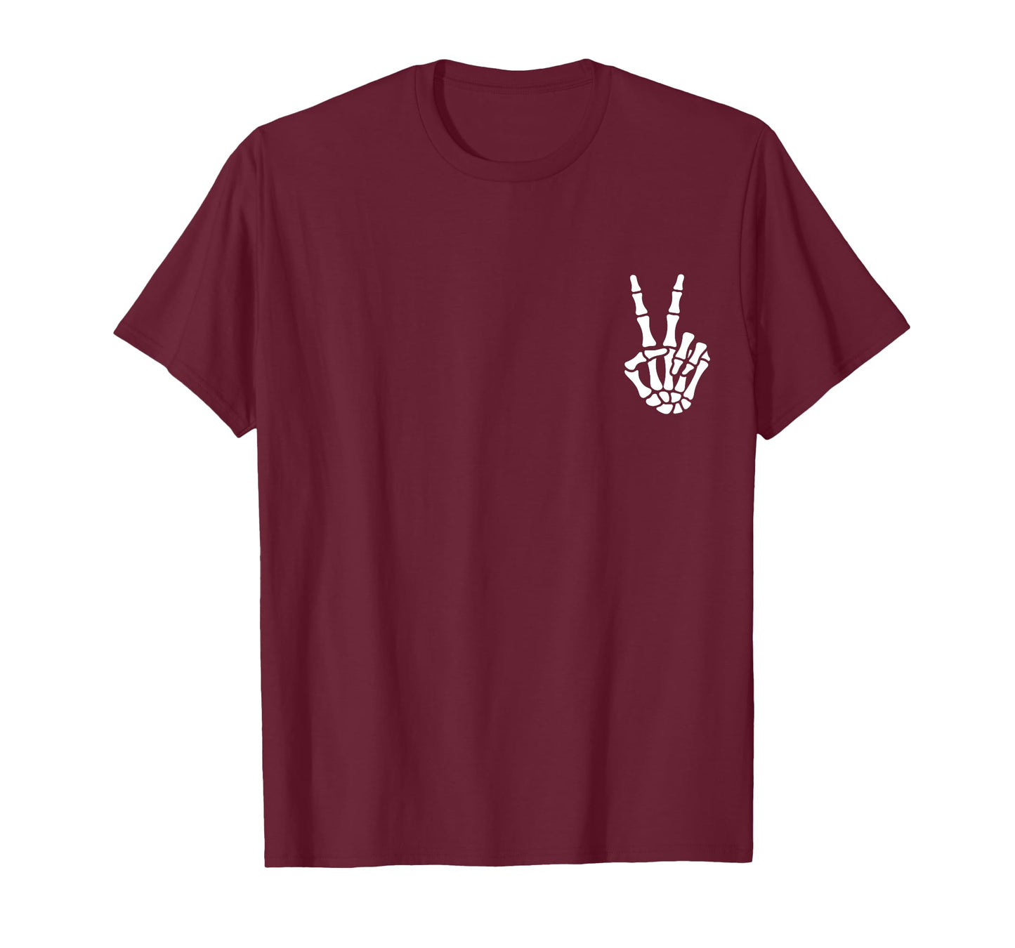 Halloween Skeleton Hand Peace Sign Bone T-Shirt