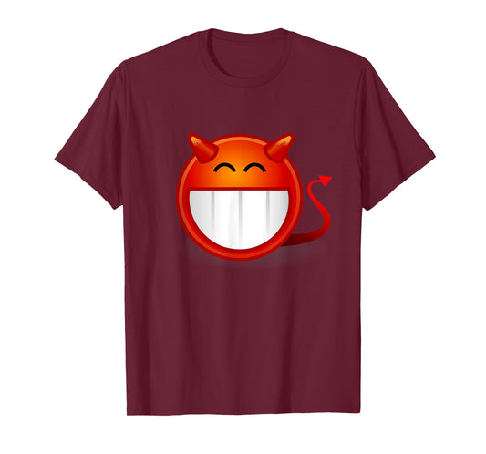 Evil Devil With Horns Emoticon T-Shirt - Satan - Lucifer 666