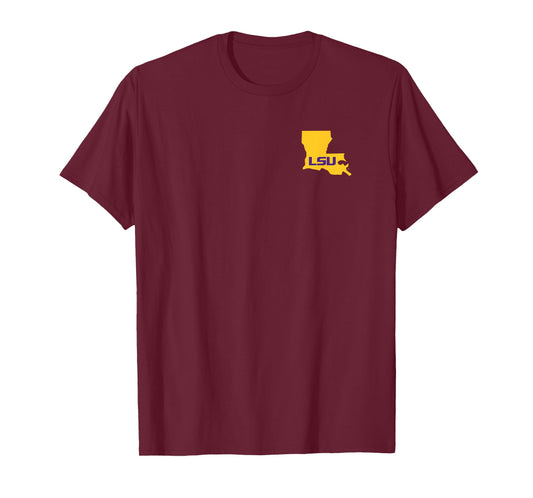 LSU Tigers Front/Back Stadium Black Officially Licensed T-Shirt