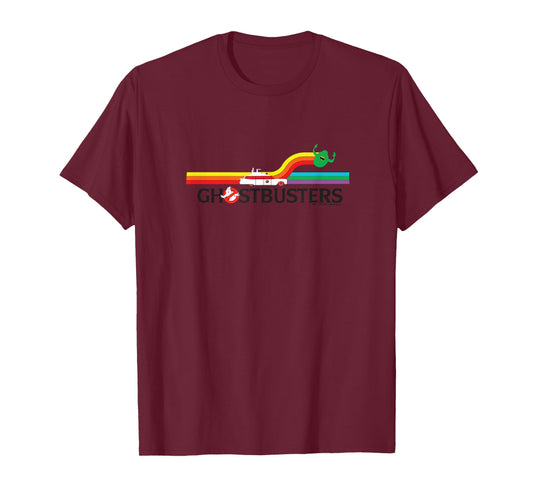 Ghostbusters Rainbow Retro Vintage Slimer Banner Logo T-Shirt