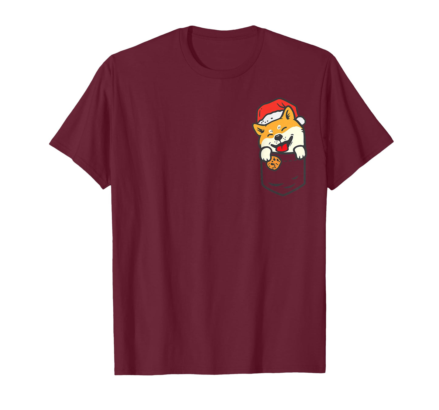 Pocket Shiba Inu Santa Cookie Cute Christmas Dog Owner PJ T-Shirt
