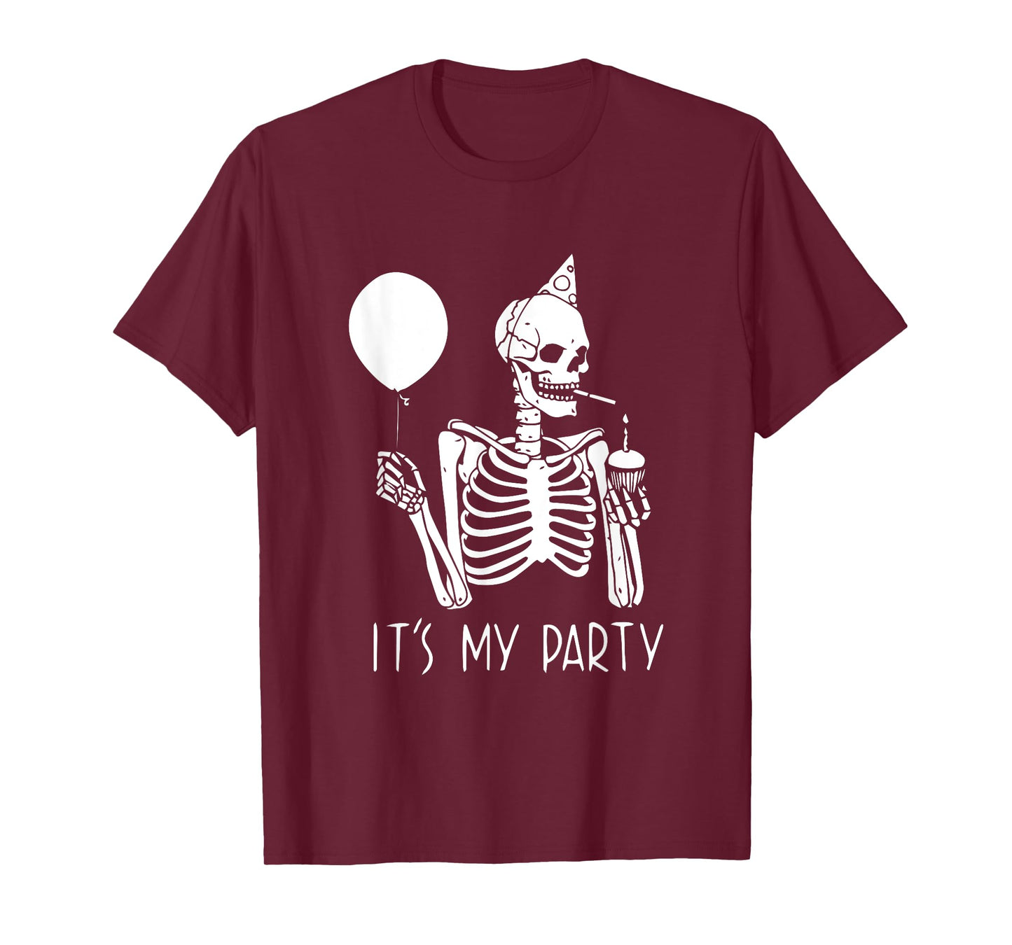 Its My Party Lazy Halloween Costume Skeleton Skull Birthday T-Shirt
