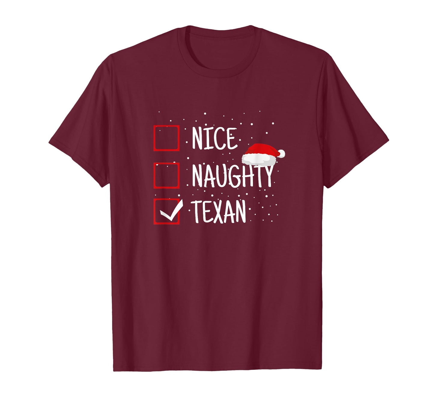 Family Heritage Gifts Nice, Naughty, Texan Christmas Checklist - Funny Texas T-Shirt
