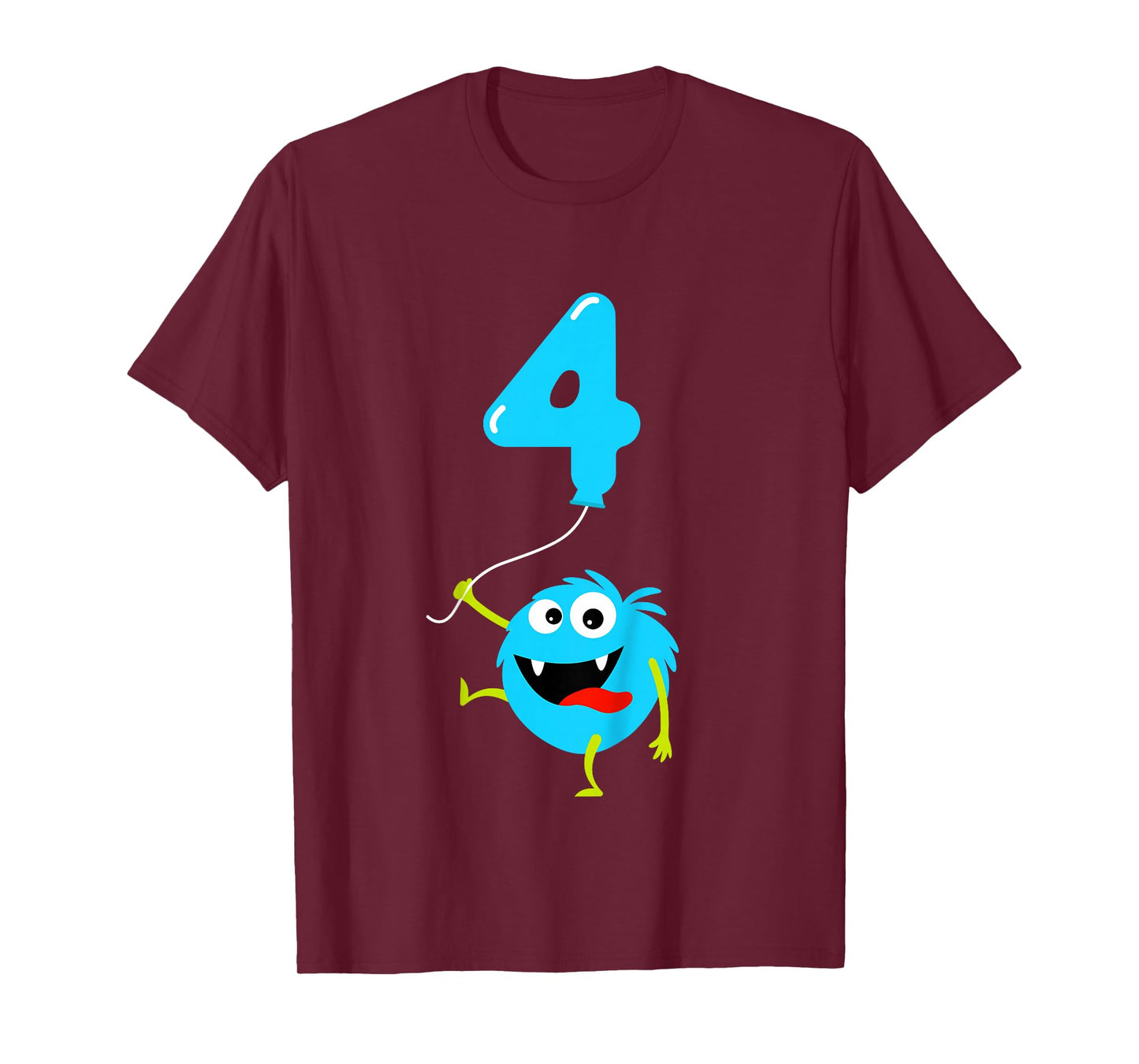 4th Birthday Cute Monster Gift Shirt For 4 Year Old Boys T-Shirt