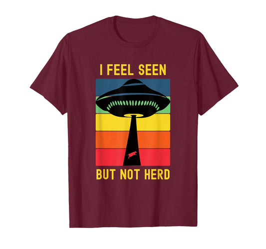 Funny Alien Abduction UFO Extraterrestrial Cow Introvert T-Shirt