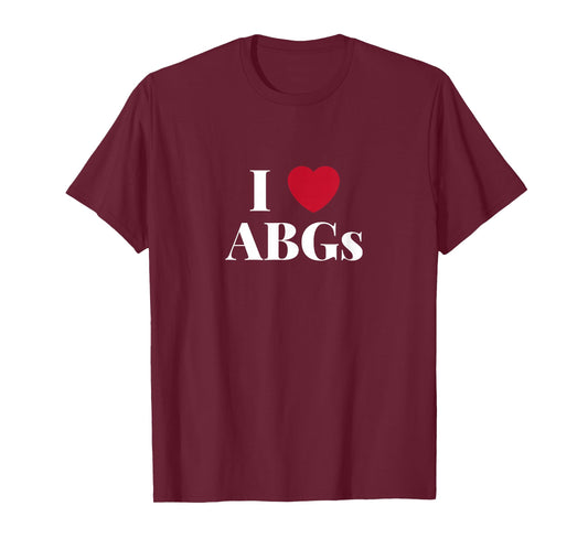 I Love Heart ABGs T Shirt Gift Valentines Day ABG for Men T-Shirt