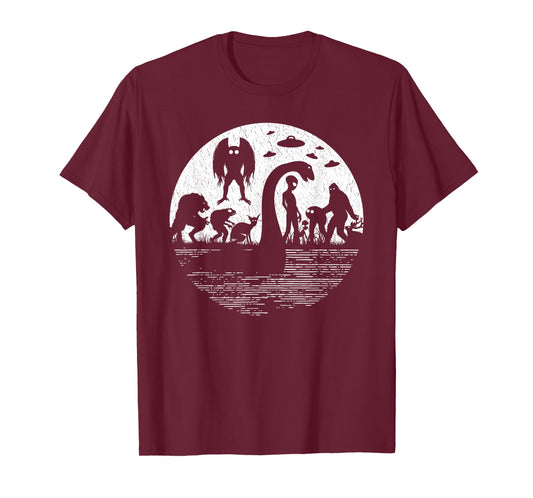 Bigfoot Loch Ness Monster Mothman And Aliens! Funny Cryptid T-Shirt
