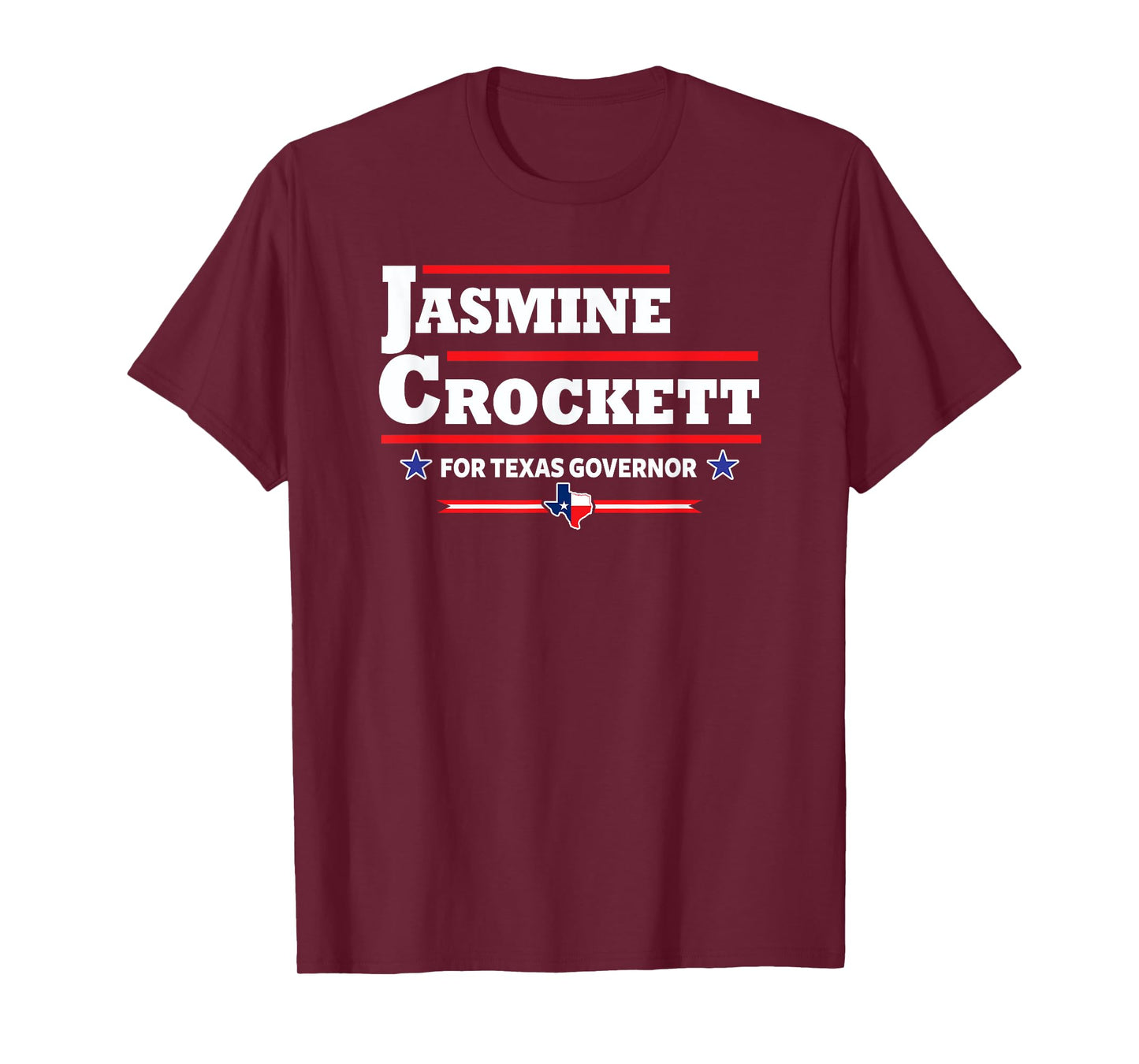 Jasmine Crockett for Texas Governor Democrat T-Shirt, Small, Black