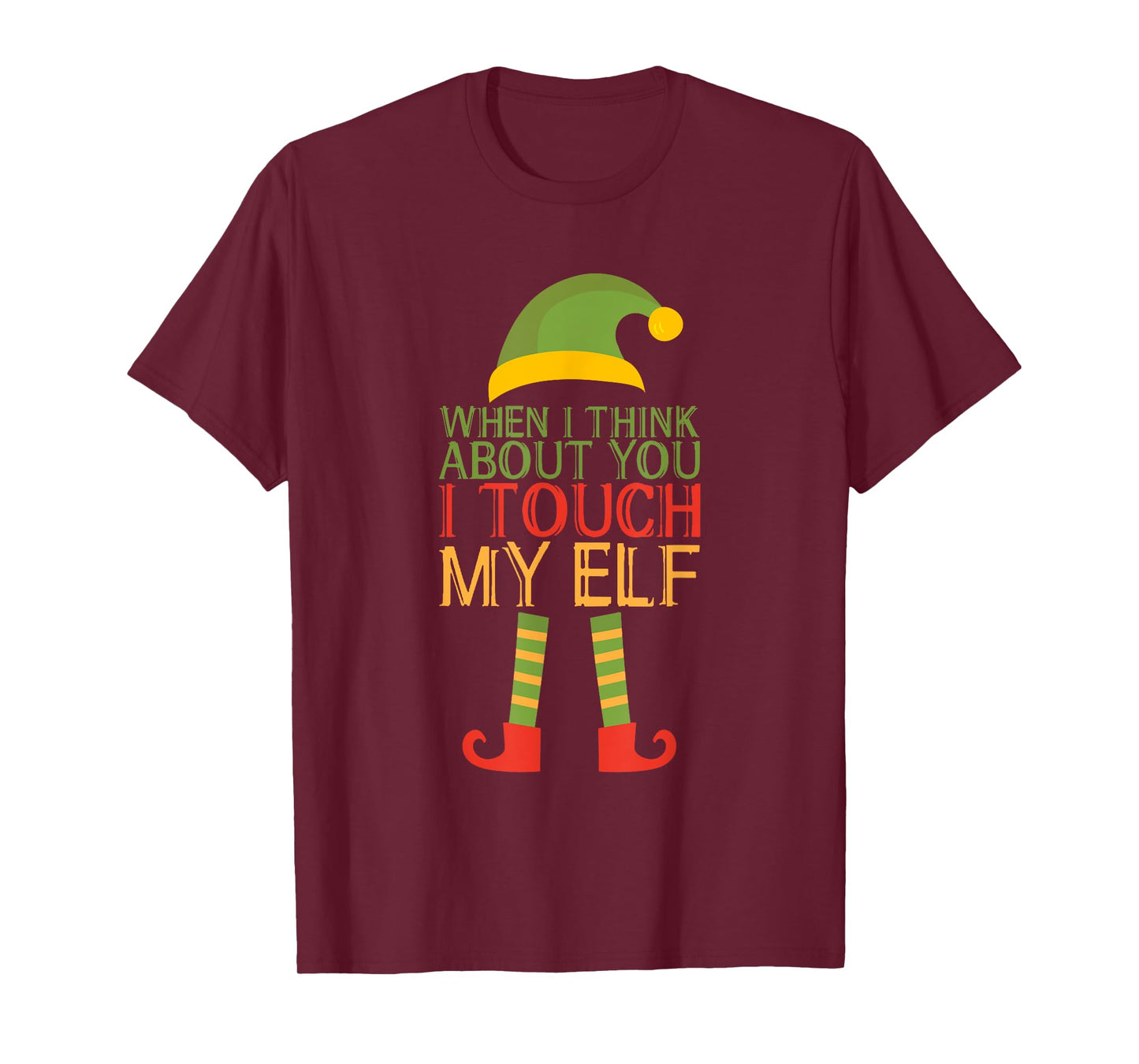 Funny Touch My Elf Festive Christmas Tree Holiday Awake T-Shirt