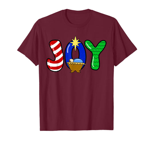 Choose Joy Christmas Manger Baby Jesus Nativity Joy Pajamas T-Shirt