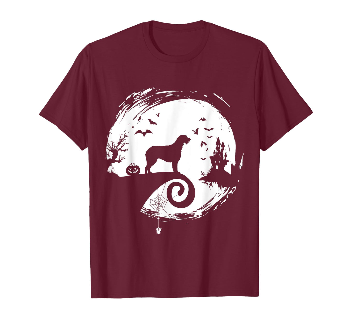 Irish Wolfhound Halloween Costume Moon Silhouette Creepy T-Shirt
