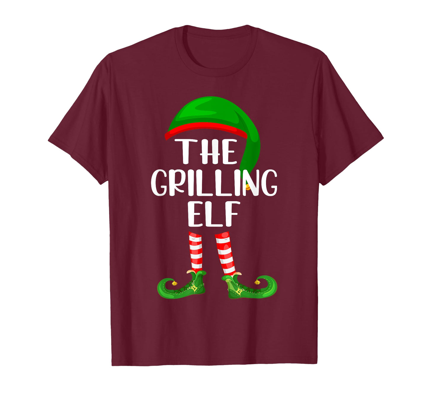 Funny The Grilling Elf Matching Family Christmas T-Shirt