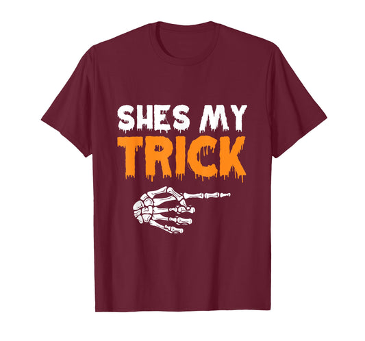 Funny She's My Trick He's My Treat Halloween Costume Hers T-Shirt