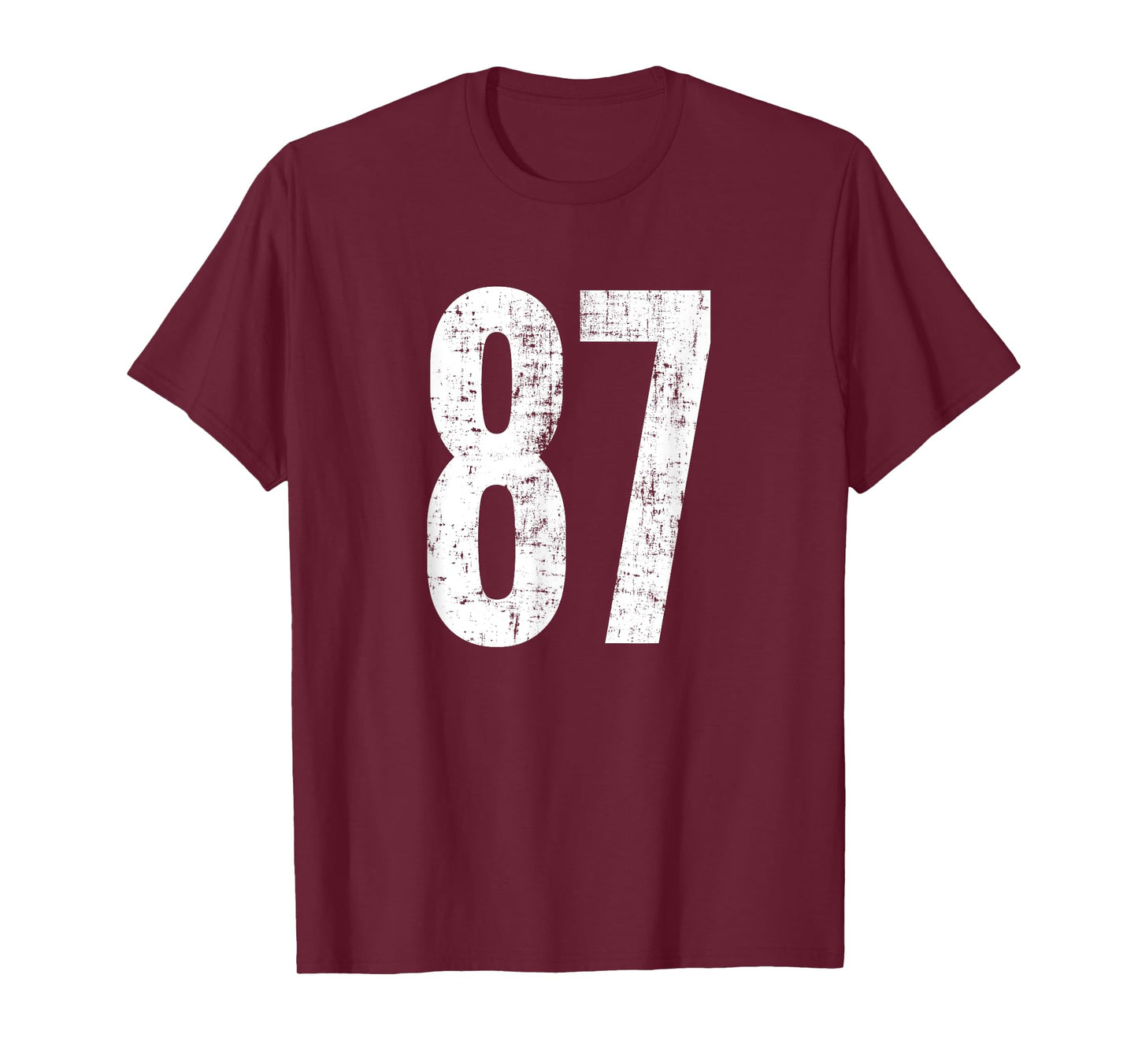 Number 87 Eighty-Seven Distressed Vintage Sport Team Players T-Shirt