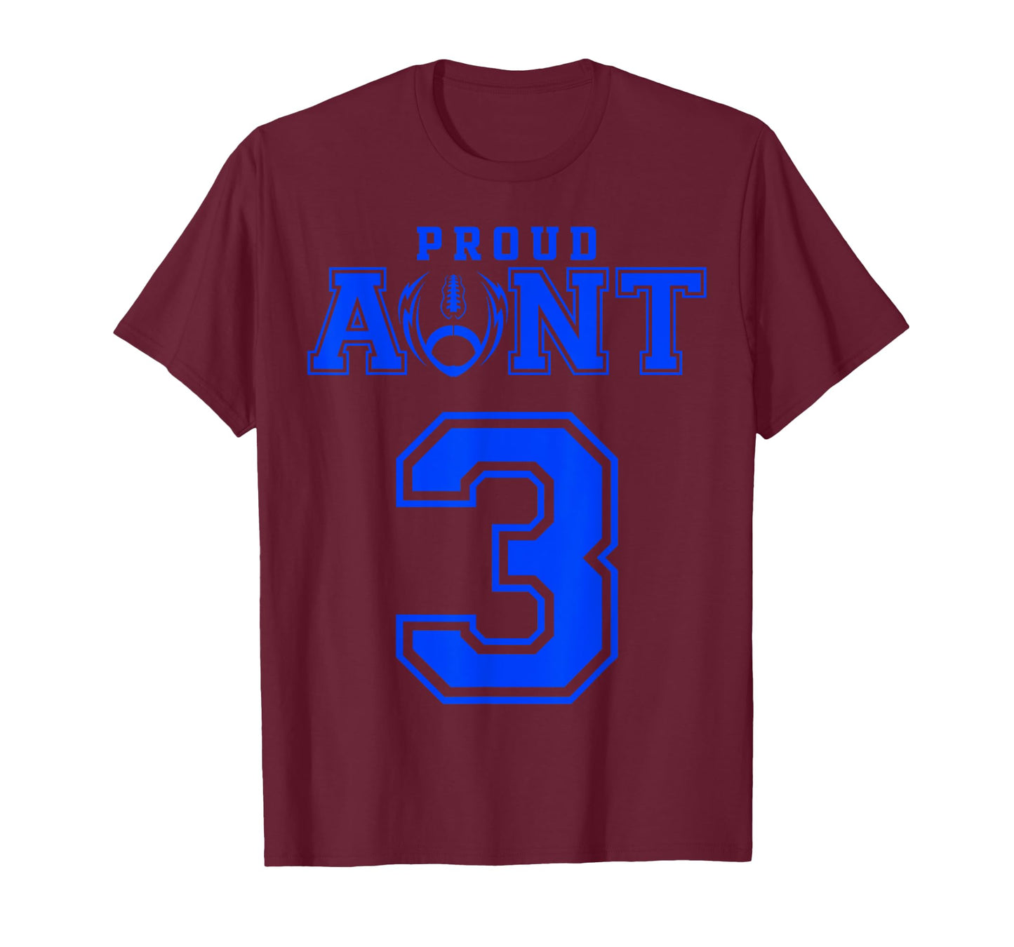 Custom Proud Football Aunt Number 3 B Personalized T-Shirt
