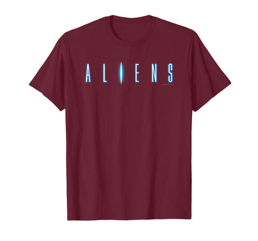 Aliens Iconic Neon Big Chest Text Logo T-Shirt