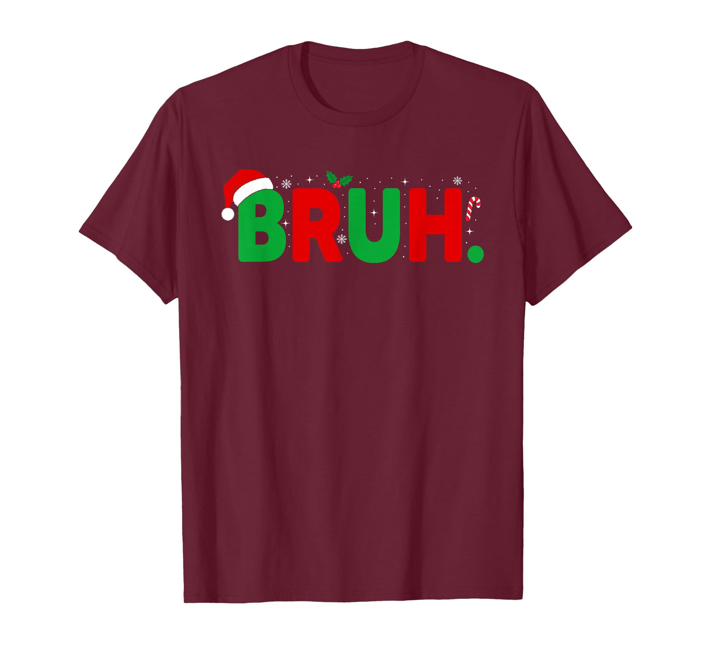 Bruh Christmas Shirt for Kids Boys Teens Men Funny Christmas T-Shirt