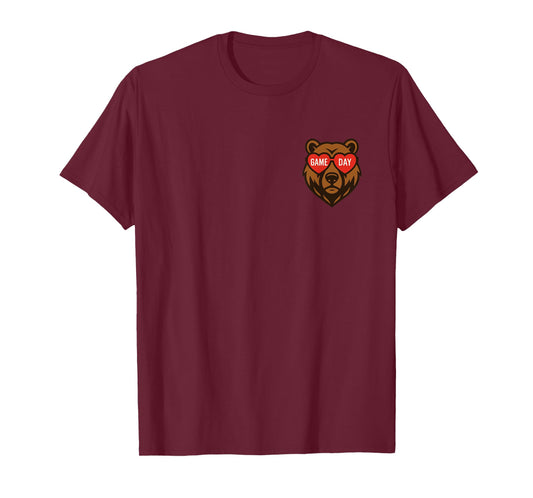 Game Day Bear Sports Fan Heart Sunglasses Funny Team Spirit T-Shirt