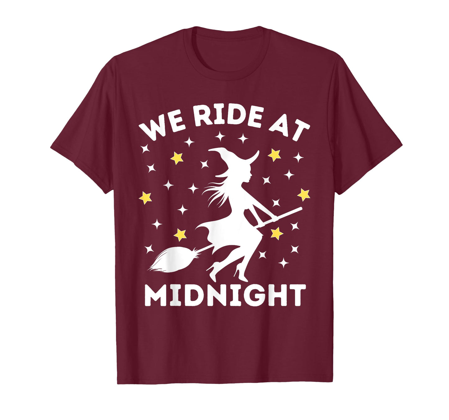 We Ride At Midnight Funny Halloween Witch Broom Costume T-Shirt