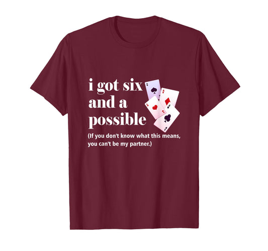 I Got Six And A Possible You Can't Be My Partner Gambling T-Shirt